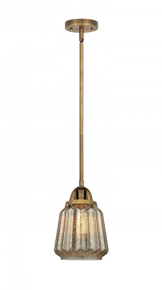 Chatham - 1 Light - 7 inch - Brushed Brass - Cord hung - Mini Pendant