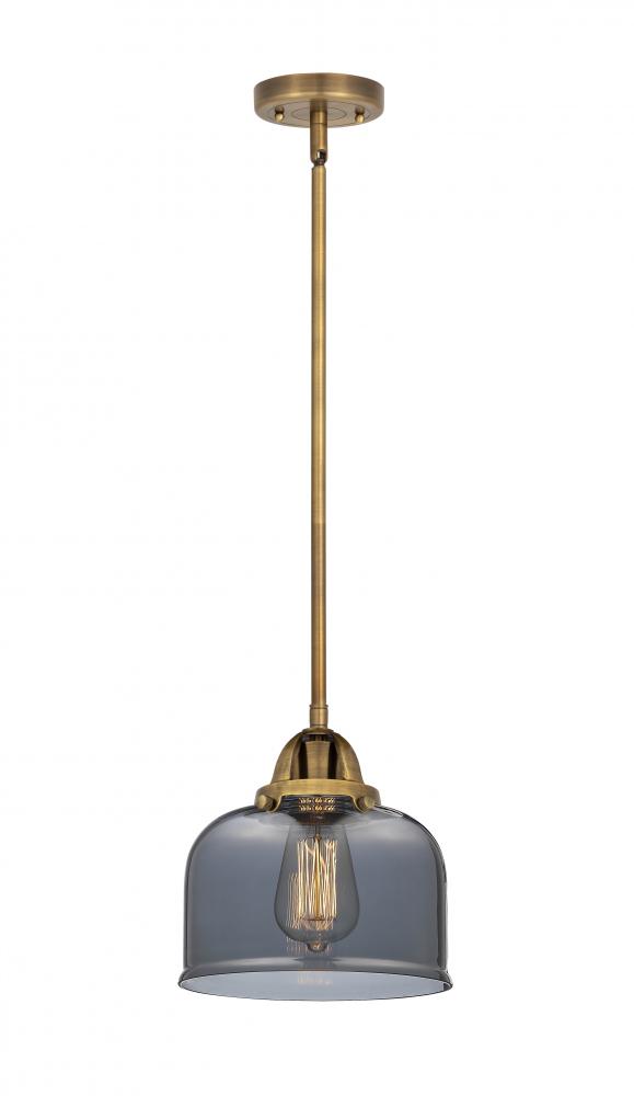 Bell - 1 Light - 8 inch - Brushed Brass - Cord hung - Mini Pendant