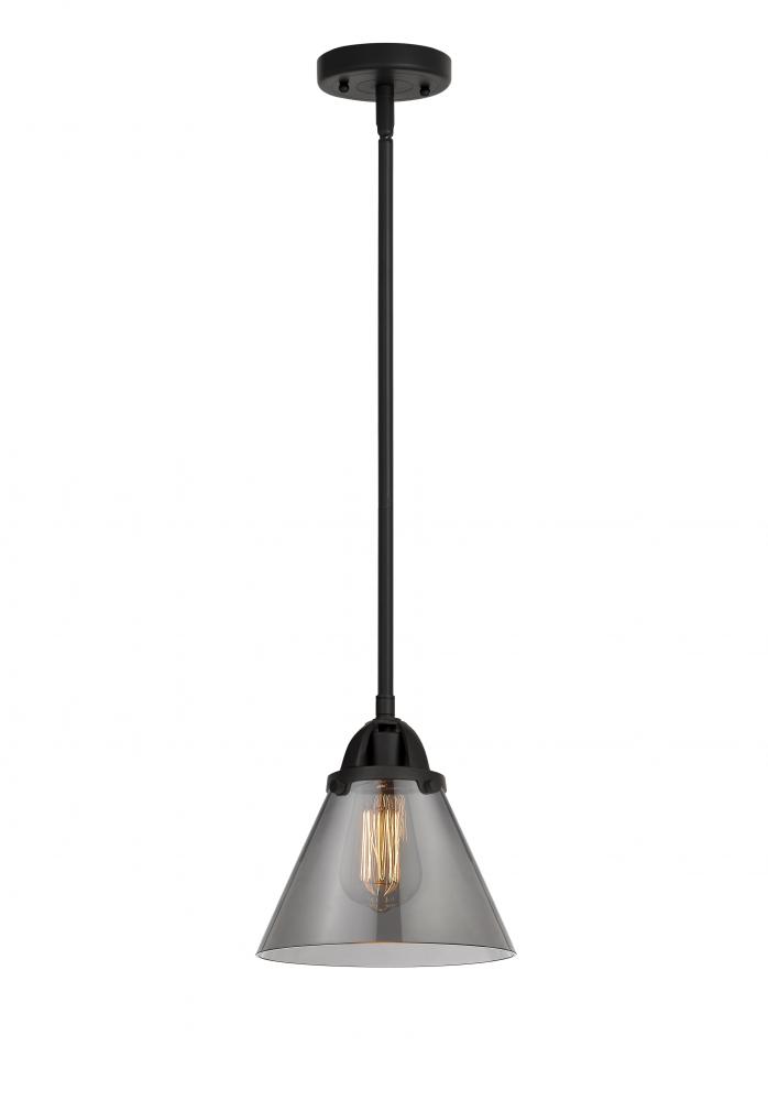 Cone - 1 Light - 8 inch - Matte Black - Cord hung - Mini Pendant