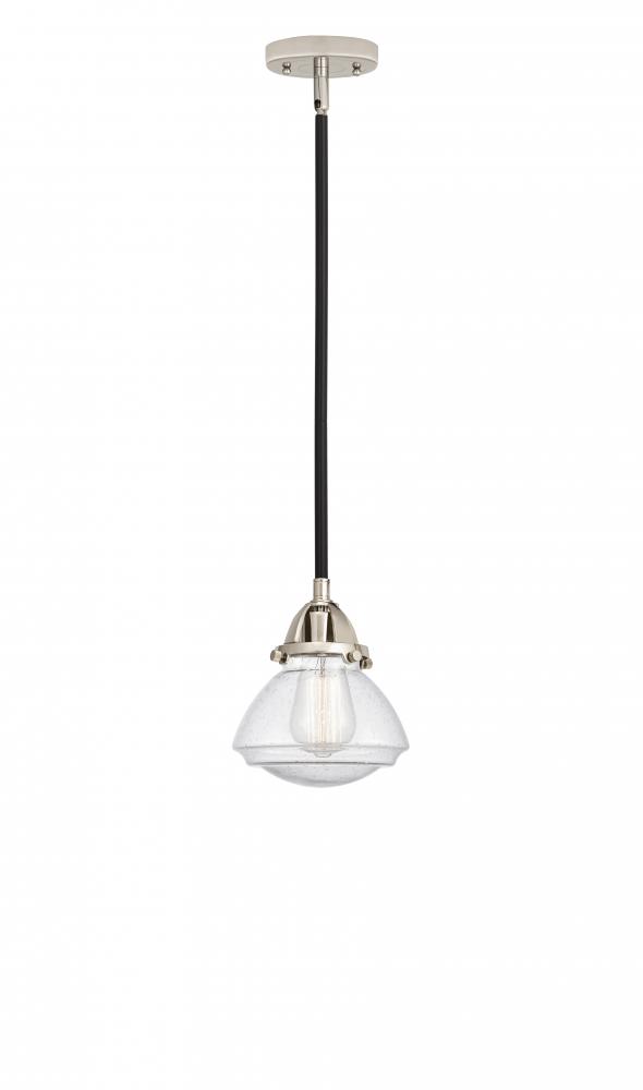 Olean - 1 Light - 7 inch - Black Polished Nickel - Cord hung - Mini Pendant