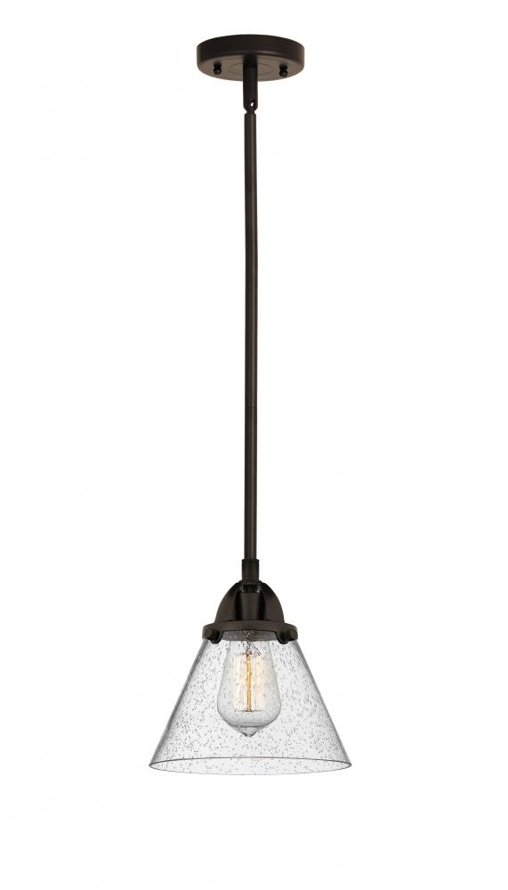 Cone - 1 Light - 8 inch - Oil Rubbed Bronze - Cord hung - Mini Pendant