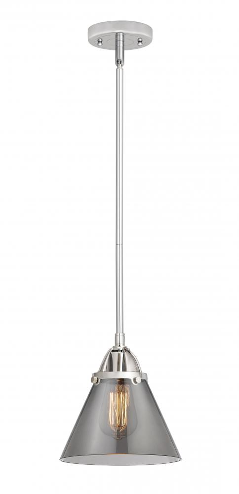 Cone - 1 Light - 8 inch - Polished Chrome - Cord hung - Mini Pendant