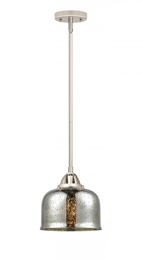 Bell - 1 Light - 8 inch - Polished Nickel - Cord hung - Mini Pendant