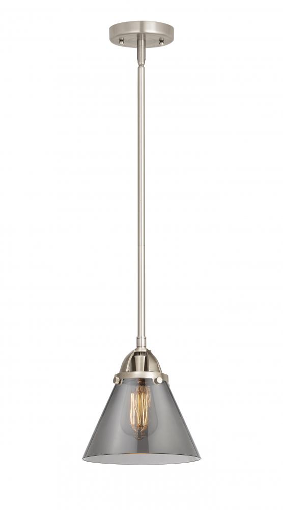 Cone - 1 Light - 8 inch - Brushed Satin Nickel - Cord hung - Mini Pendant