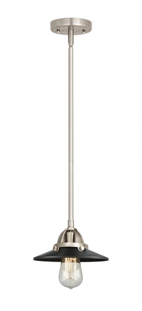 Railroad - 1 Light - 8 inch - Brushed Satin Nickel - Cord hung - Mini Pendant