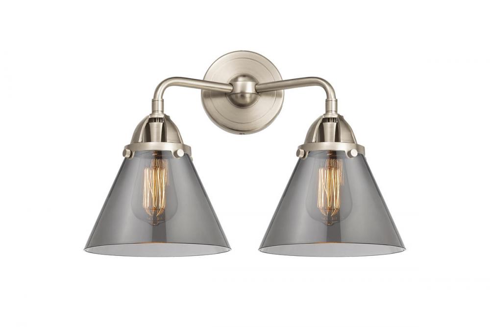 Cone - 2 Light - 16 inch - Brushed Satin Nickel - Bath Vanity Light