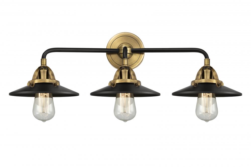 Railroad - 3 Light - 26 inch - Black Antique Brass - Bath Vanity Light