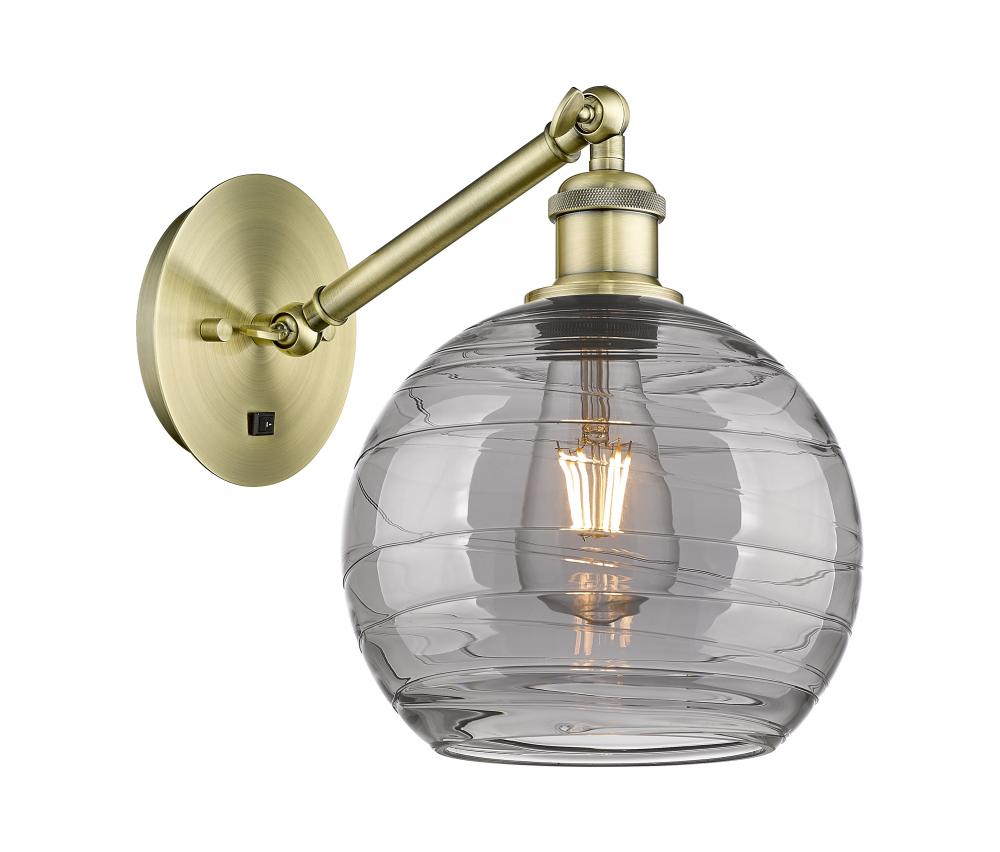 Athens Deco Swirl - 1 Light - 8 inch - Antique Brass - Sconce