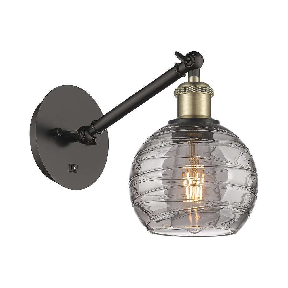 Athens Deco Swirl - 1 Light - 6 inch - Black Antique Brass - Sconce