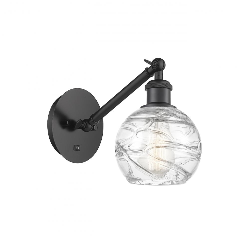 Athens Deco Swirl - 1 Light - 6 inch - Matte Black - Sconce