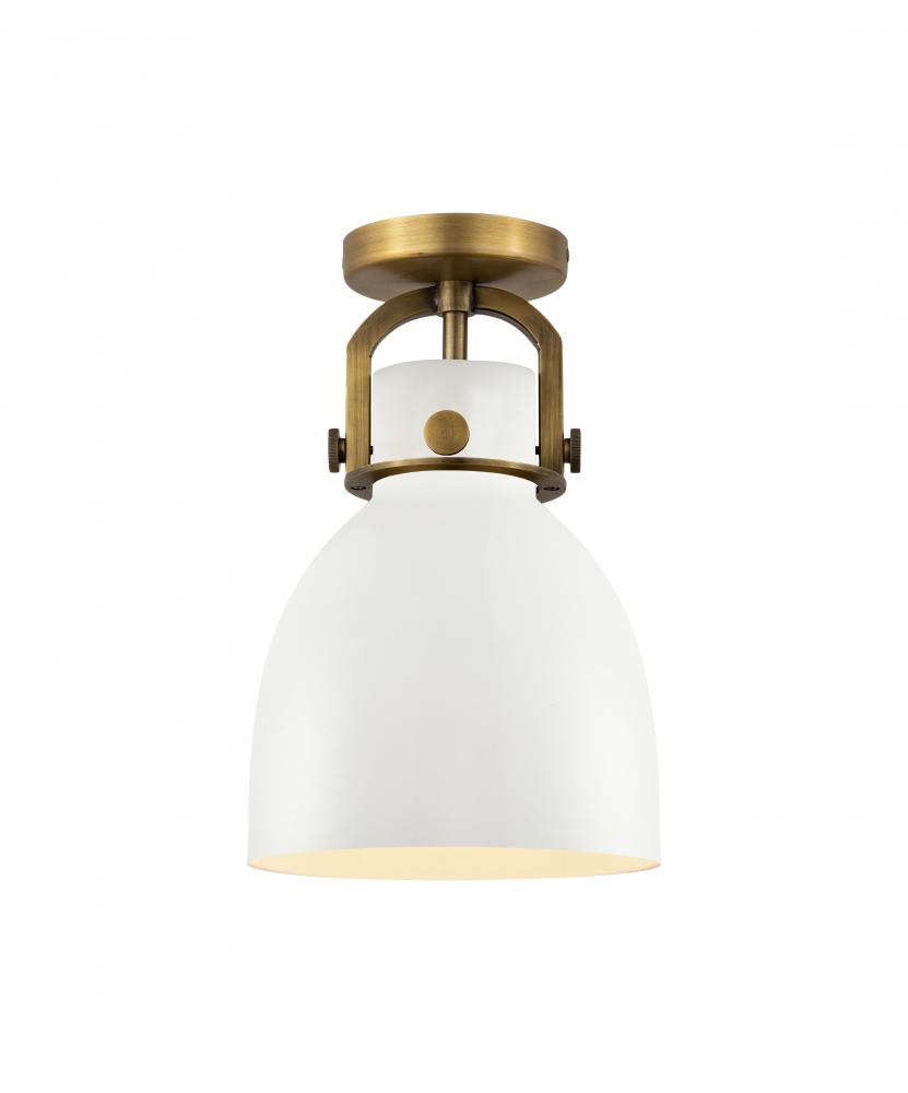 Newton Bell - 1 Light - 8 inch - Brushed Brass - Flush Mount