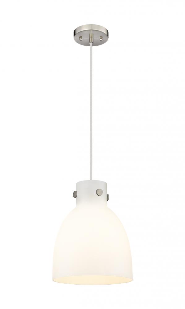 Newton Bell - 1 Light - 10 inch - Satin Nickel - Cord hung - Pendant