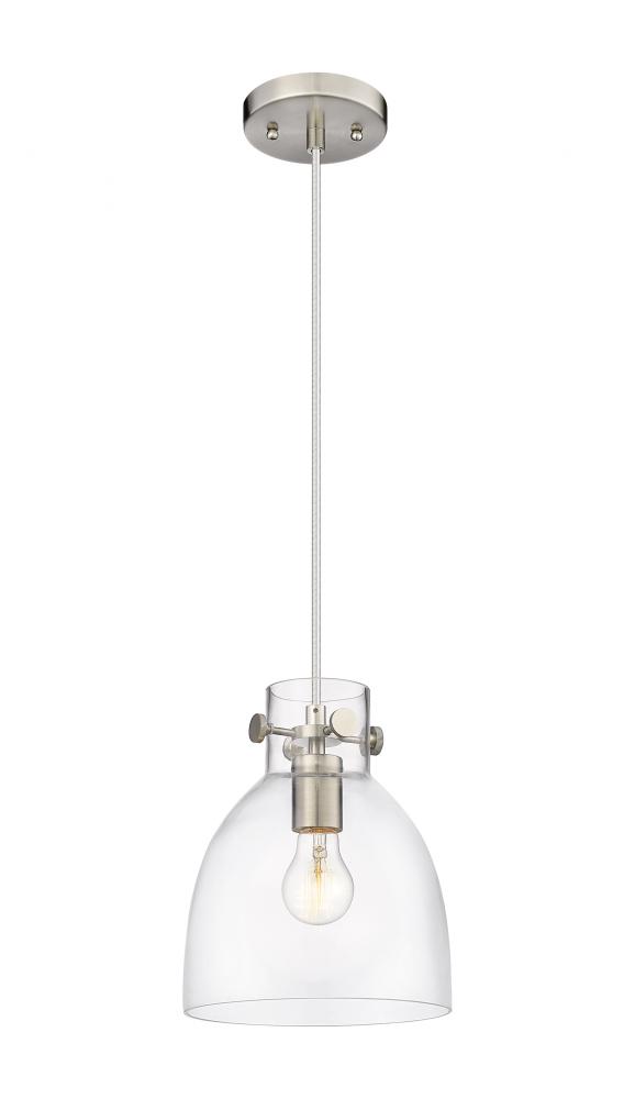 Newton Bell - 1 Light - 8 inch - Brushed Satin Nickel - Cord hung - Pendant