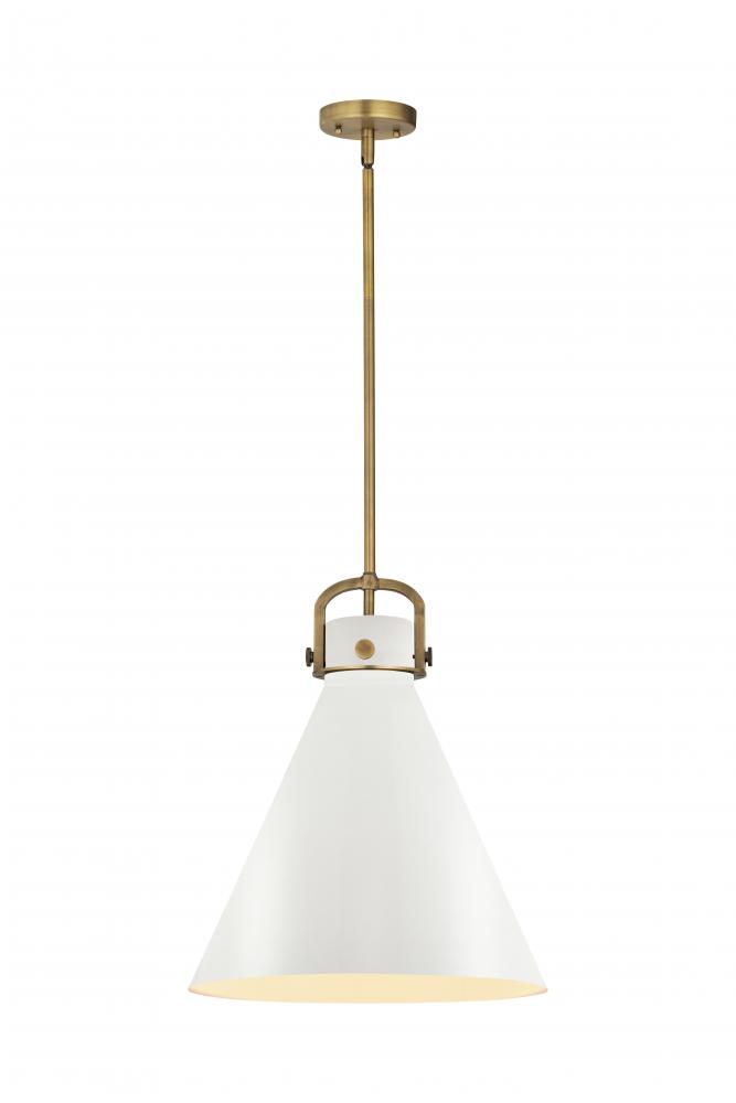 Newton Cone - 1 Light - 18 inch - Brushed Brass - Pendant