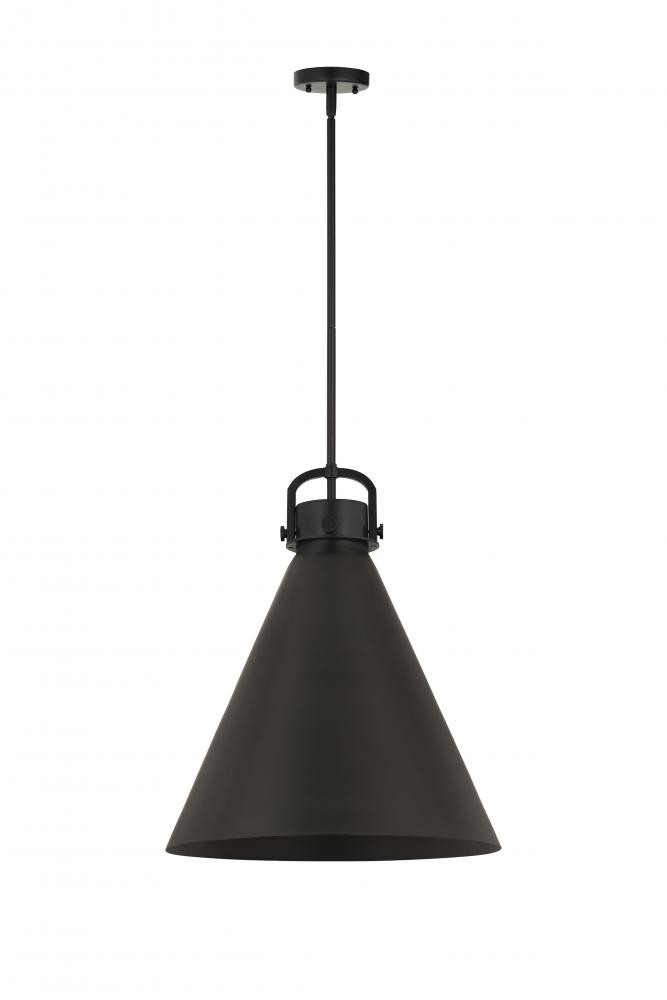 Newton Cone - 1 Light - 18 inch - Matte Black - Pendant