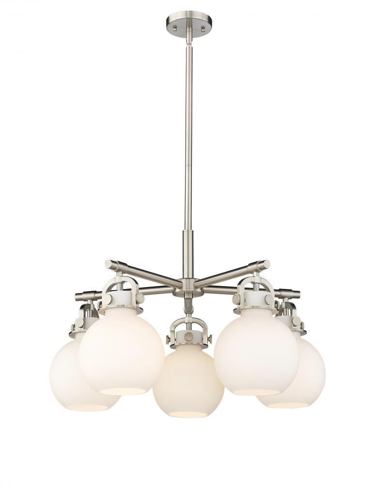 Newton Sphere - 5 Light - 26 inch - Satin Nickel - Chandelier