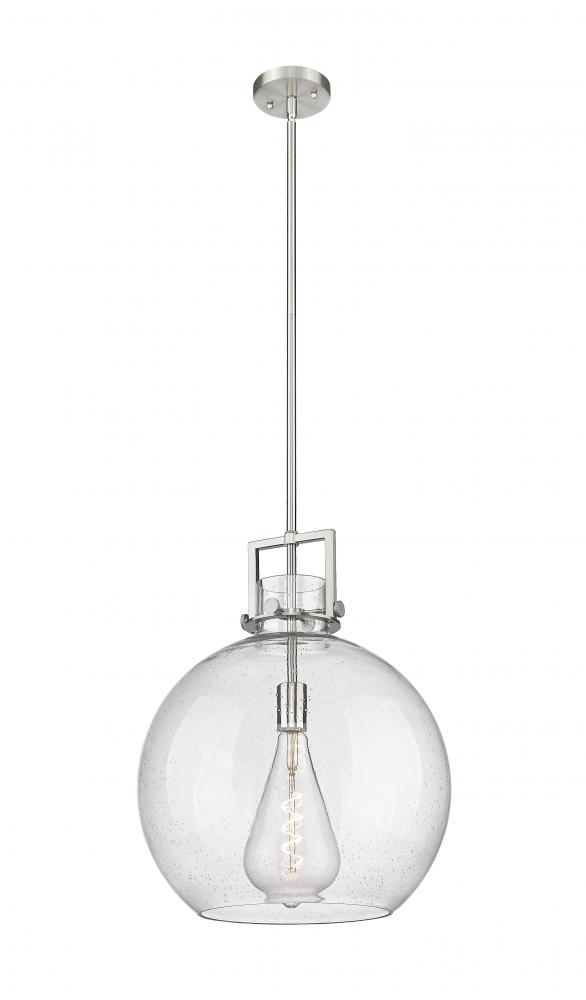 Newton Sphere - 1 Light - 16 inch - Satin Nickel - Pendant