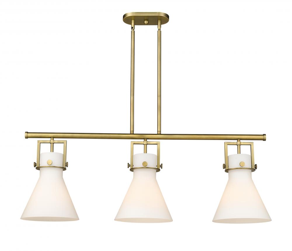 Newton Cone - 3 Light - 42 inch - Brushed Brass - Island Light