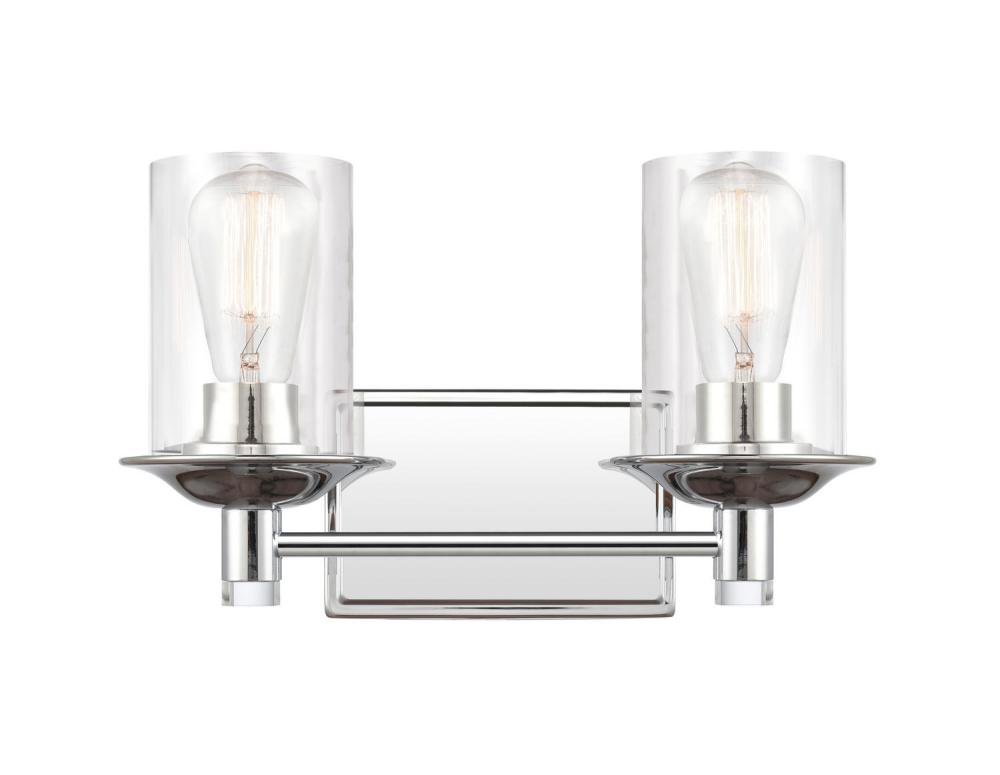 Manhattan - 2 Light - 15 inch - Polished Chrome - Bath Vanity Light