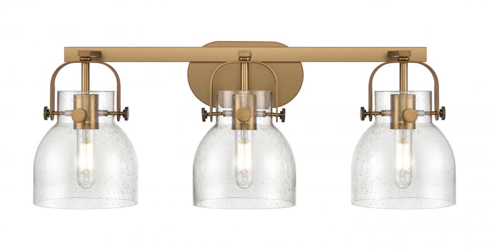 Pilaster II Bell - 3 Light - 27 inch - Brushed Brass - Bath Vanity Light