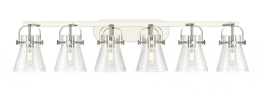 Pilaster II Cone - 6 Light - 46 inch - Polished Nickel - Bath Vanity Light