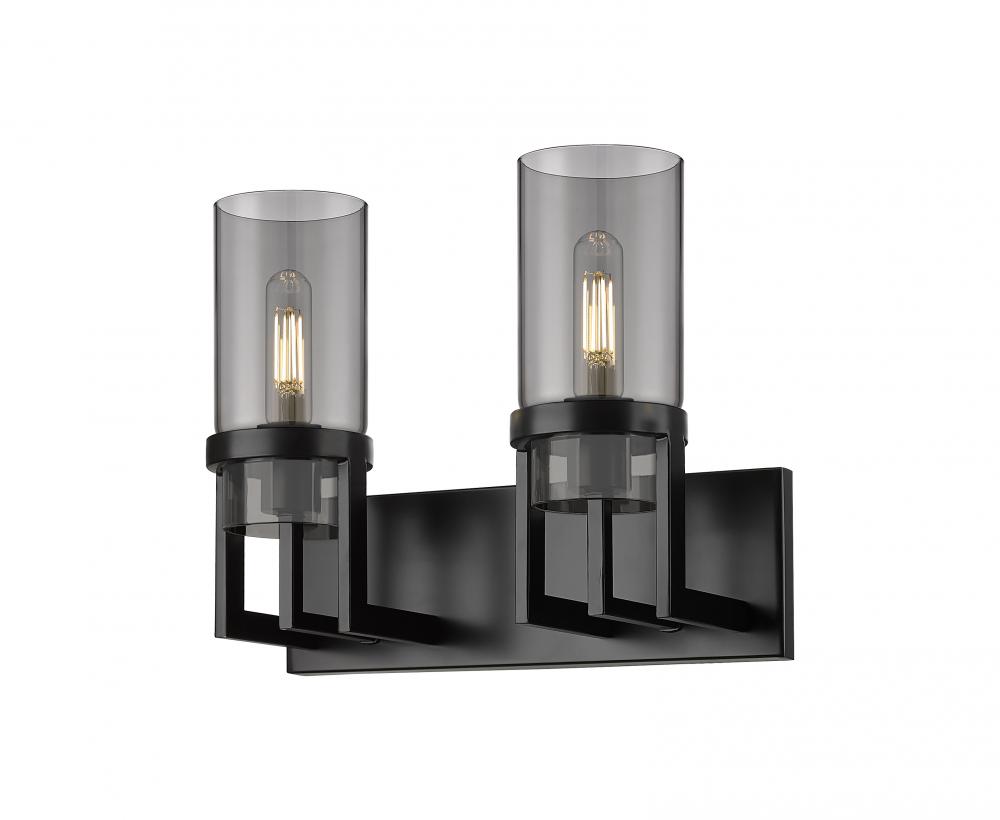 Utopia - 2 Light - 15 inch - Matte Black - Bath Vanity Light