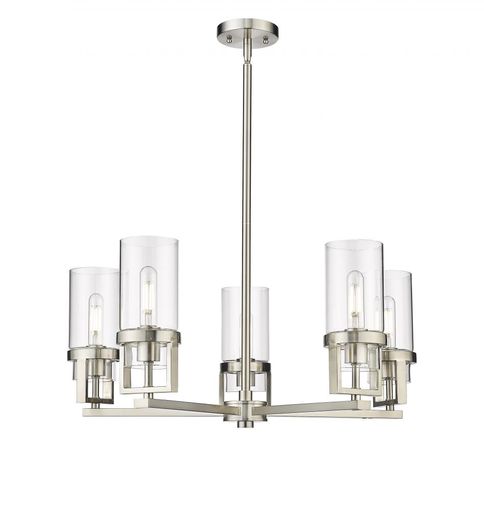 Utopia - 5 Light - 24 inch - Satin Nickel - Chandelier