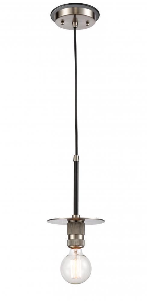 Aurora - 1 Light - 6 inch - Black Satin Nickel - Cord hung - Mini Pendant