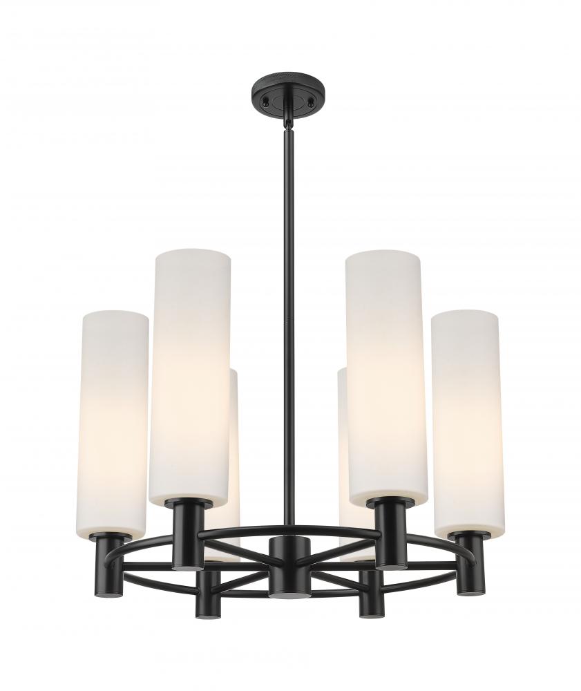 Crown Point - 6 Light - 24 inch - Matte Black - Chandelier