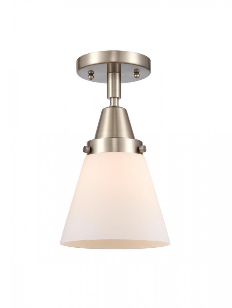 Cone - 1 Light - 6 inch - Brushed Satin Nickel - Flush Mount