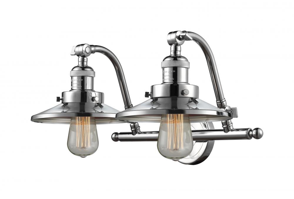 Railroad - 2 Light - 18 inch - Polished Chrome - Bath Vanity Light