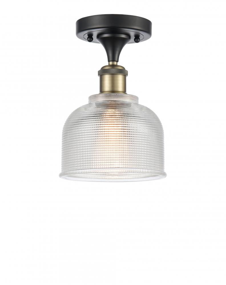 Dayton - 1 Light - 6 inch - Black Antique Brass - Semi-Flush Mount