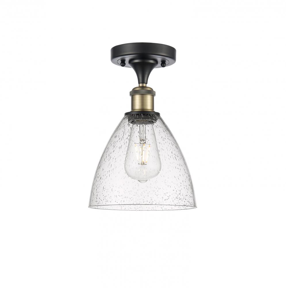 Bristol - 1 Light - 8 inch - Black Antique Brass - Semi-Flush Mount