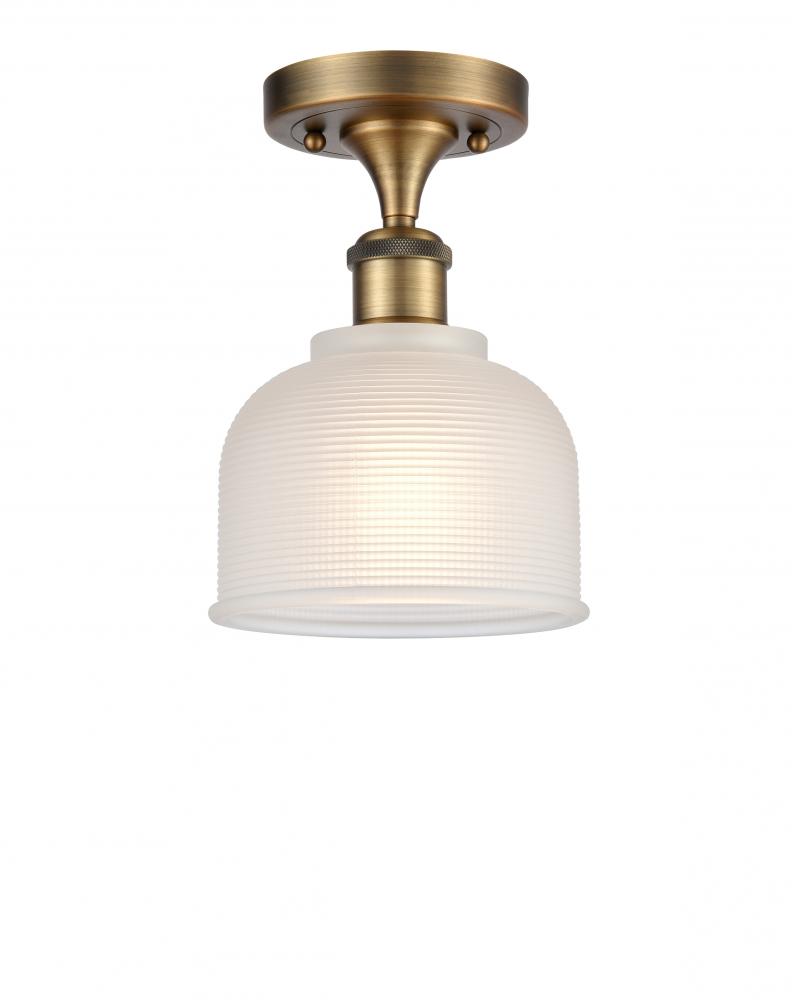 Dayton - 1 Light - 6 inch - Brushed Brass - Semi-Flush Mount