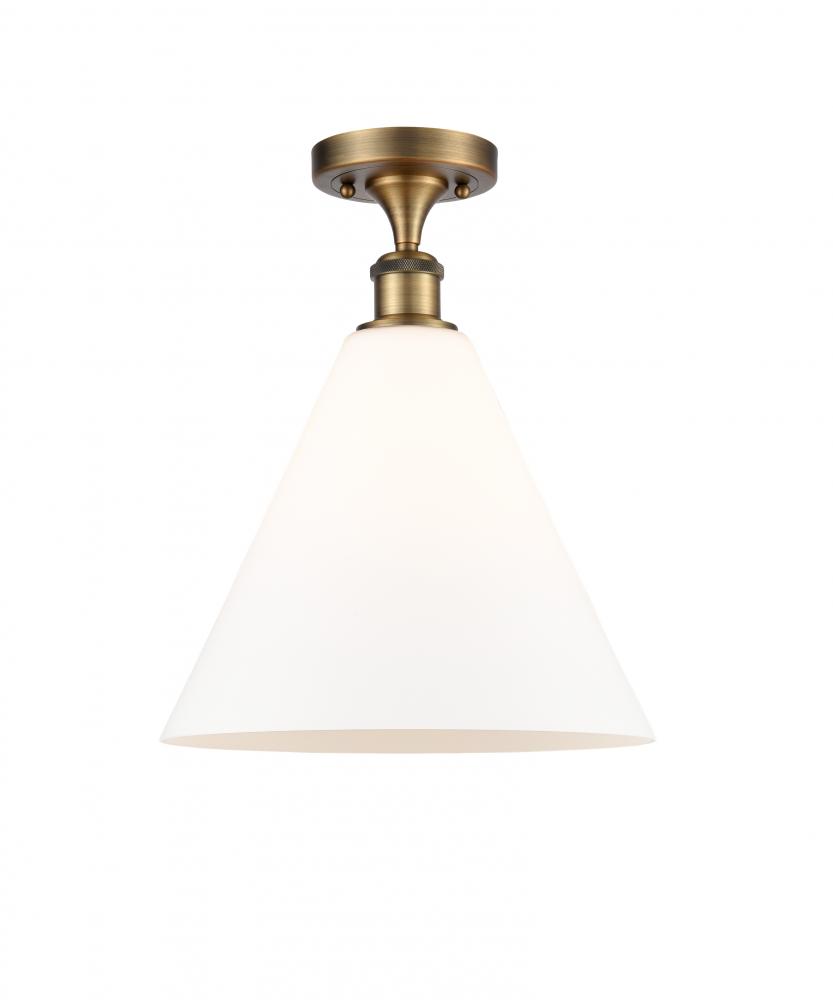 Berkshire - 1 Light - 12 inch - Brushed Brass - Semi-Flush Mount