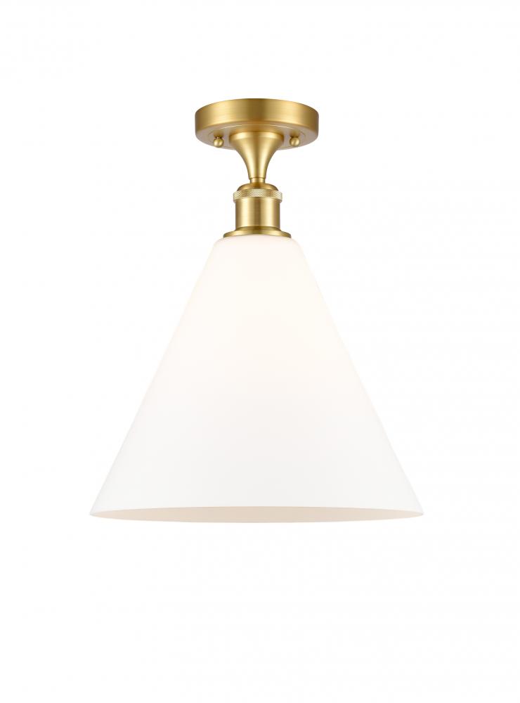 Berkshire - 1 Light - 12 inch - Satin Gold - Semi-Flush Mount