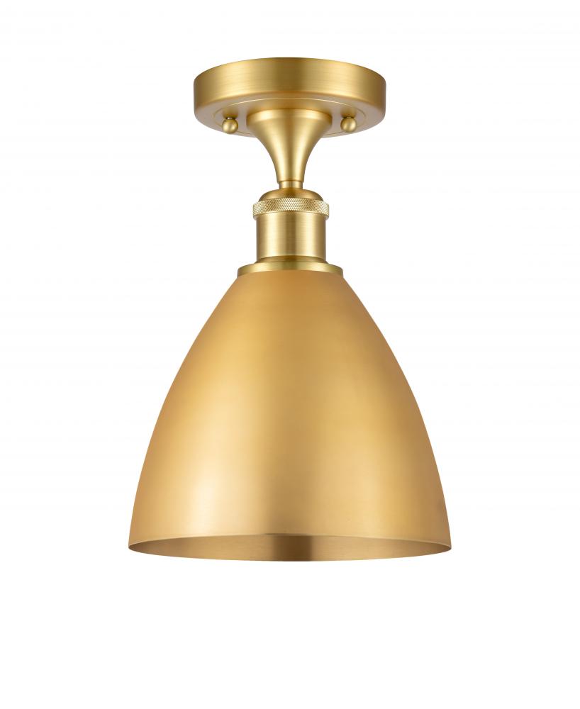 Bristol - 1 Light - 8 inch - Satin Gold - Semi-Flush Mount