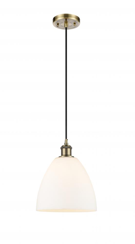 Bristol - 1 Light - 9 inch - Antique Brass - Cord hung - Mini Pendant