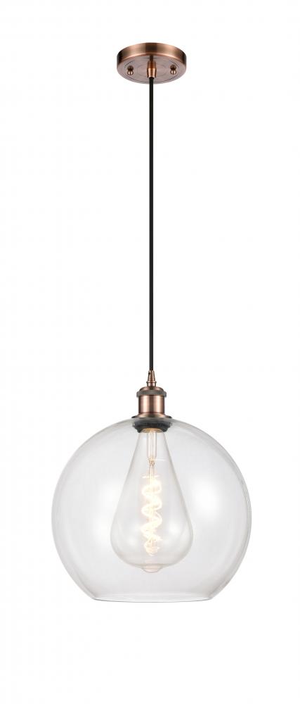 Athens - 1 Light - 12 inch - Antique Copper - Cord hung - Mini Pendant