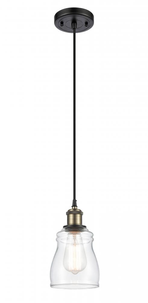 Ellery - 1 Light - 5 inch - Black Antique Brass - Cord hung - Mini Pendant