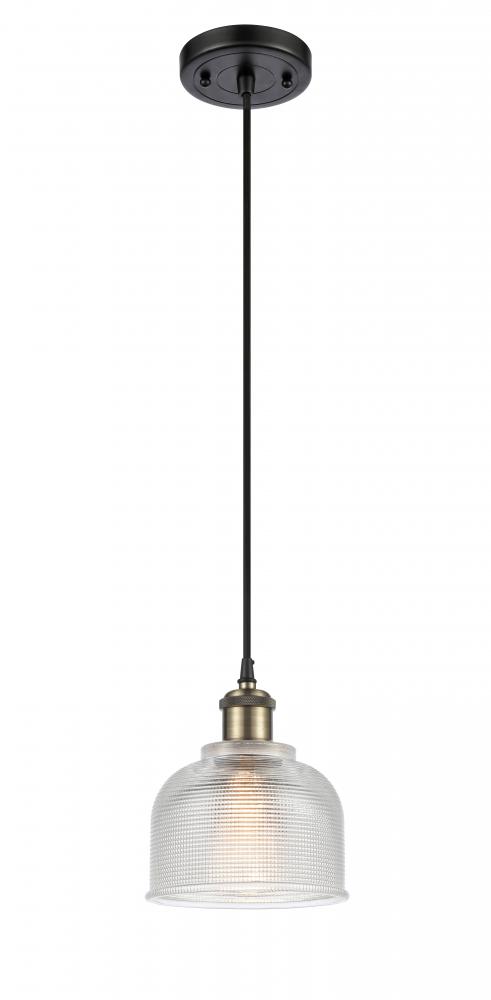 Dayton - 1 Light - 6 inch - Black Antique Brass - Cord hung - Mini Pendant