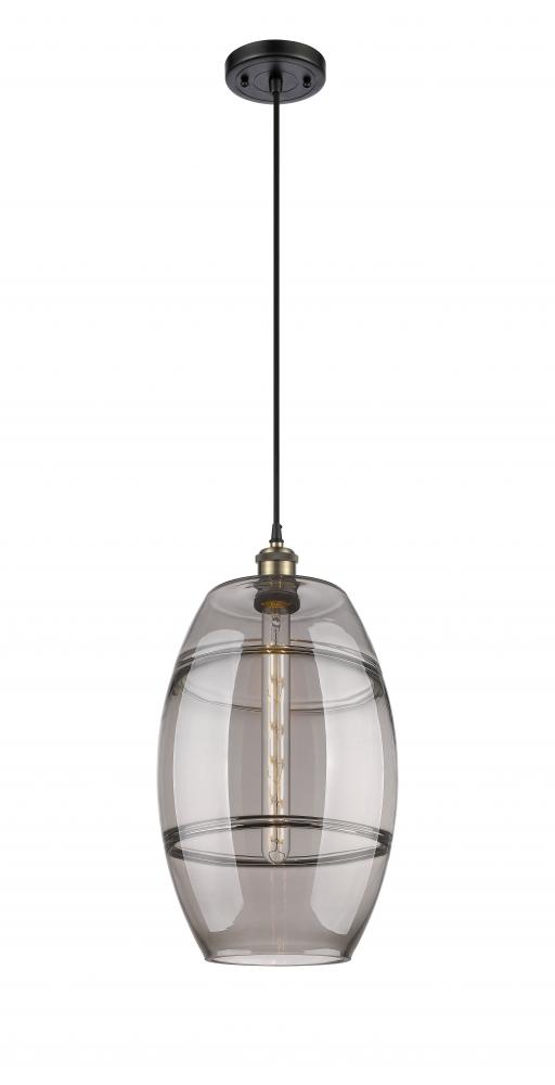 Vaz - 1 Light - 10 inch - Black Antique Brass - Cord hung - Mini Pendant