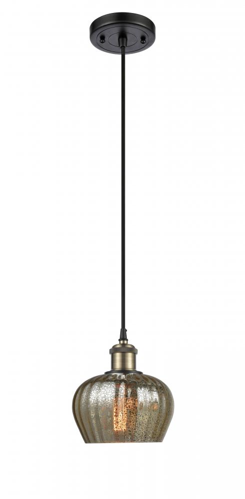 Fenton - 1 Light - 7 inch - Black Antique Brass - Cord hung - Mini Pendant