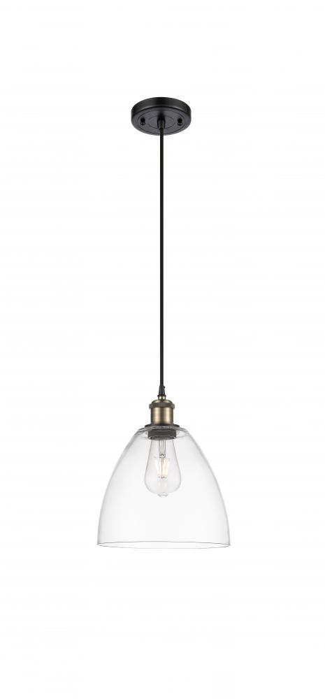 Bristol - 1 Light - 9 inch - Black Antique Brass - Cord hung - Mini Pendant