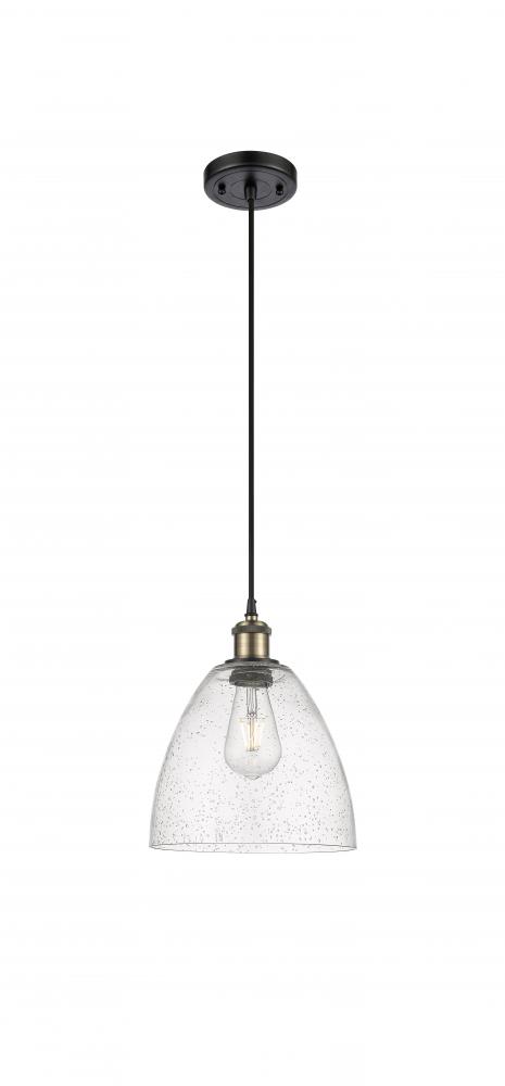 Bristol - 1 Light - 9 inch - Black Antique Brass - Cord hung - Mini Pendant