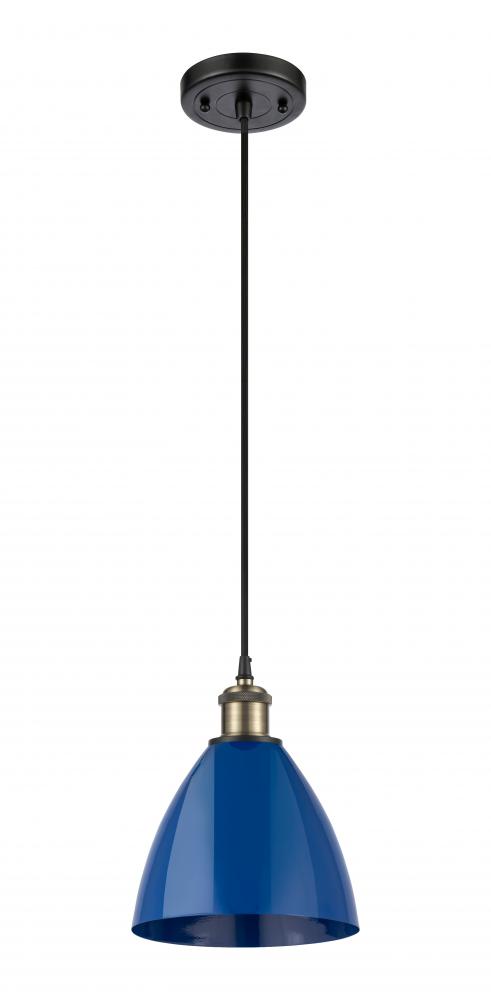 Plymouth - 1 Light - 8 inch - Black Antique Brass - Cord hung - Mini Pendant