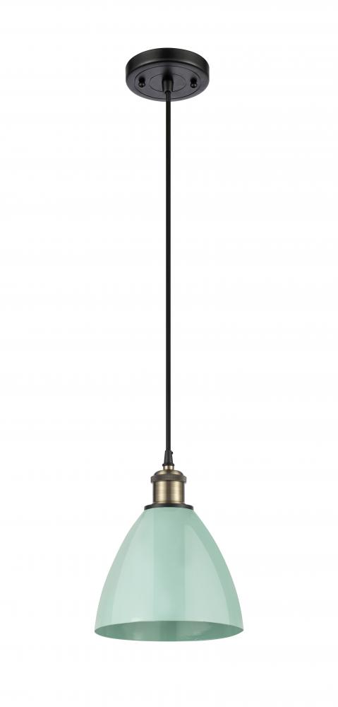 Plymouth - 1 Light - 8 inch - Black Antique Brass - Cord hung - Mini Pendant