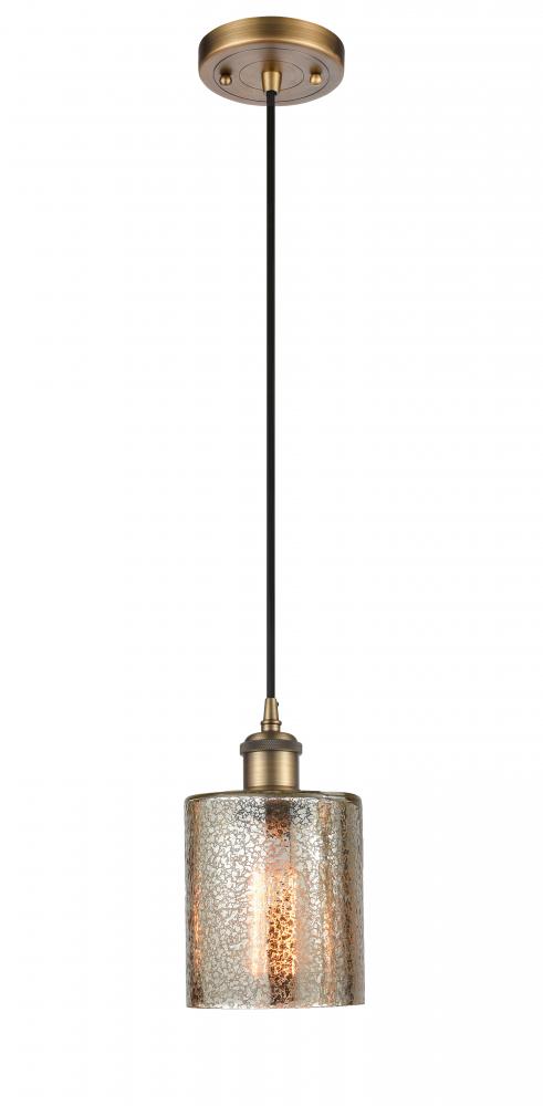 Cobbleskill - 1 Light - 5 inch - Brushed Brass - Cord hung - Mini Pendant