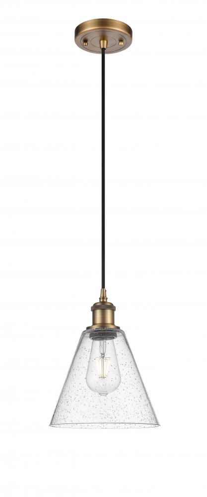 Berkshire - 1 Light - 8 inch - Brushed Brass - Cord hung - Mini Pendant