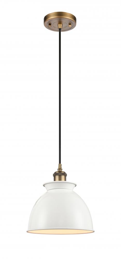 Adirondack - 1 Light - 8 inch - Brushed Brass - Cord hung - Mini Pendant